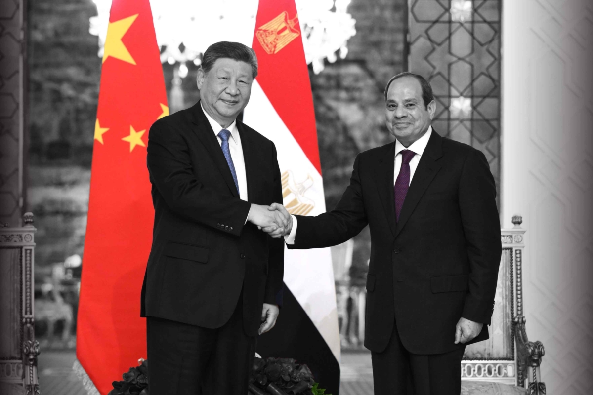 El Presidente Egipcio Sisi Despide A Xi Jinping De China En El Aeropuerto De El Cairo