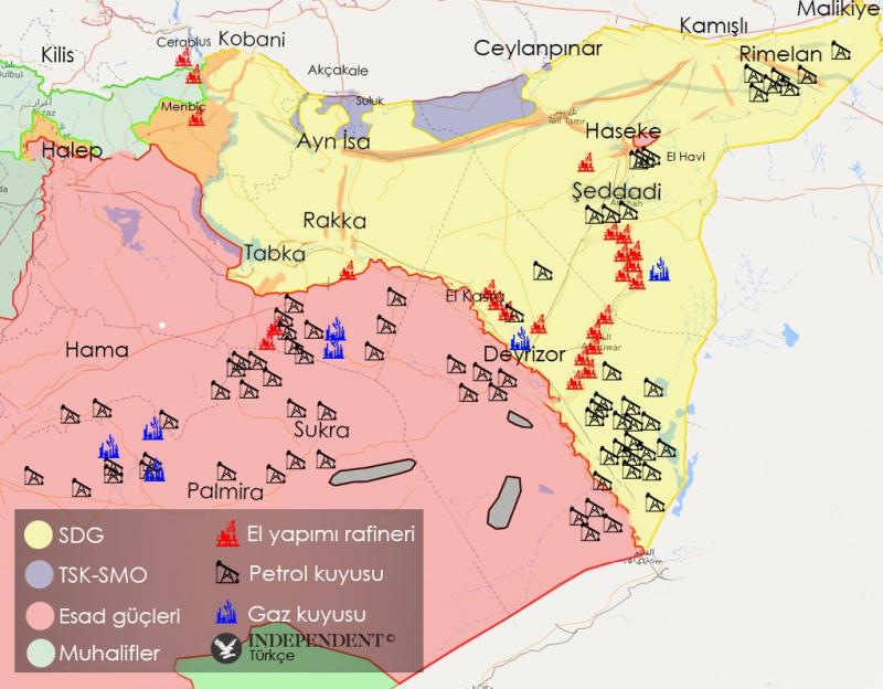 Suriye'deki petrol sahaları