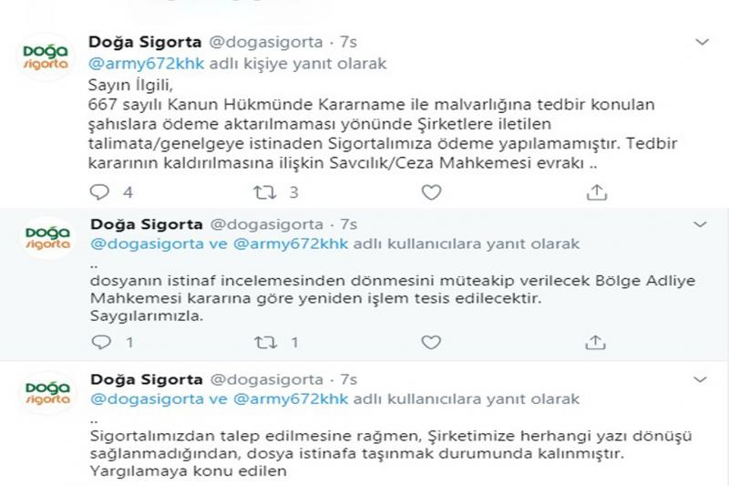 sigorta sirketi kaskosunu yaptigi
