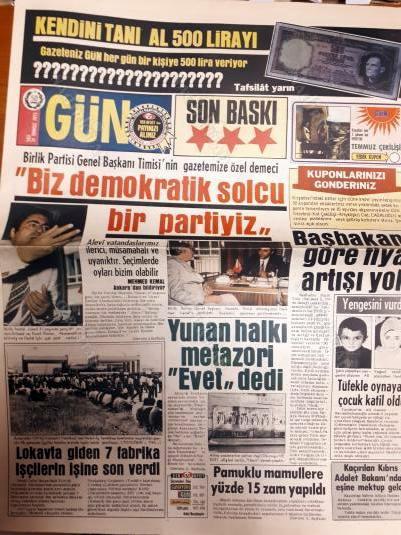 31 Temmuz 1973 tarihli GÜN gazetesi, M. Timisi'nin demecini yayınlamış_.jpg