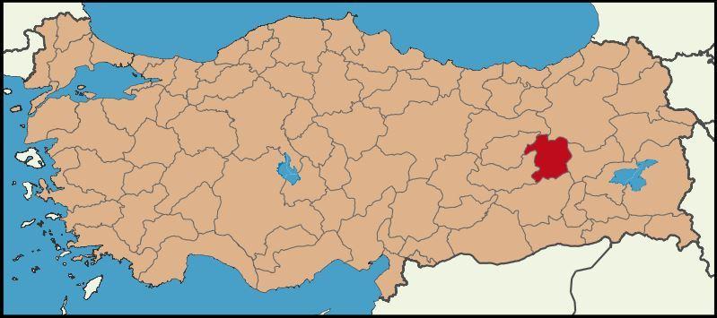 Bingöl ilinin konumu. Kaynak, tr. wikipedia.org Latrans-Turkey location Bingöl.JPG