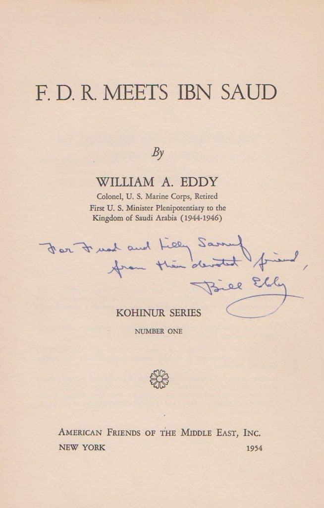 ABD Başkanı F. Roosevelt  ile Suudi Kralı Abdulaziz buluşmasını konu edinen  kitabın kapağı -.jpg