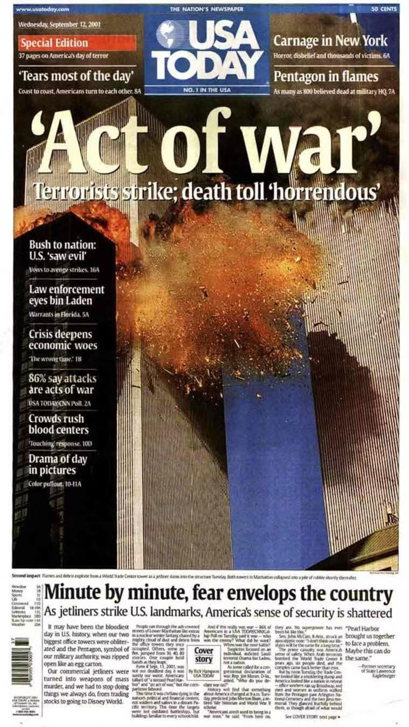 11 Eylül manşetleri