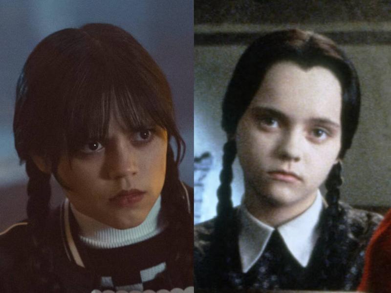 Wednesday Addams'ı canlandıran Jenna Ortega ve Christina Ricci (Netflix/Paramount)
