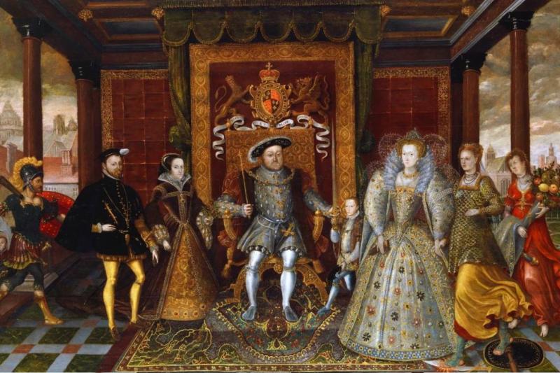 Kral VIII.Henry'nin eşini boşama ve evlenmesinin tasviri. Kaynak-Britannica ansiklopedisi.jpg