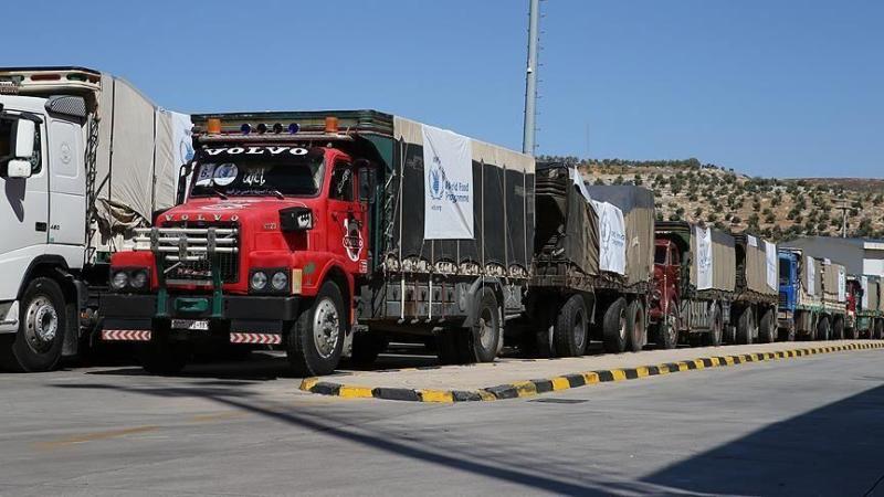 BM'nin ilk yardım konvoyu Suriye sınırından dün (9 Şubat) geçmişti (AA)