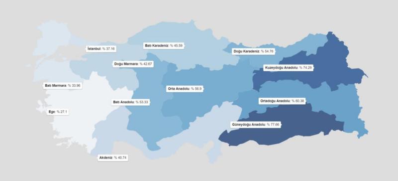 Harita 6.  Düzenli olarak başörtüsü takanların coğrafi bölgelere göre dağılımı.JPG