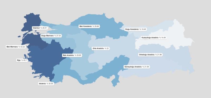 Harita 15.  Türkiye’de fal bakan veya baktıranların coğrafi bölgelere göre dağılımı.JPG