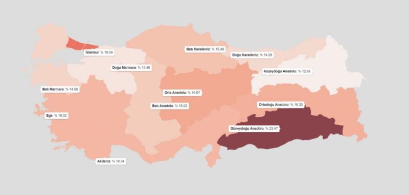 Harita 20.  Türkiye’de mutsuz olduğunu belirtenlerin coğrafi dağılımı.JPG