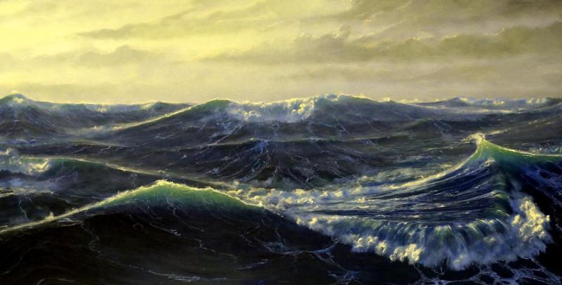 Mustafa Günen, Ocean's Scream, 157X78 cm, Painting, Oil On Canvas.jpg