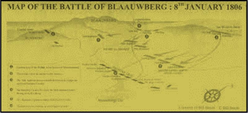 Blaauwberg Muharebesini Gösteren Harita, 1806.JPG