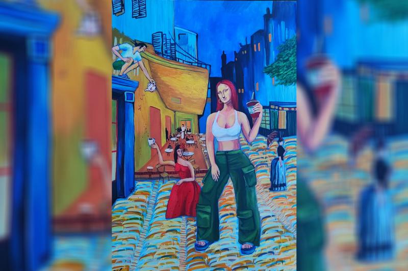 Resim Laia Moqadam&Mohammad Alavi, Postruth Mona Lisa, 70 cm 100 cm, Painting, Oil On Canvas, 2023.jpg