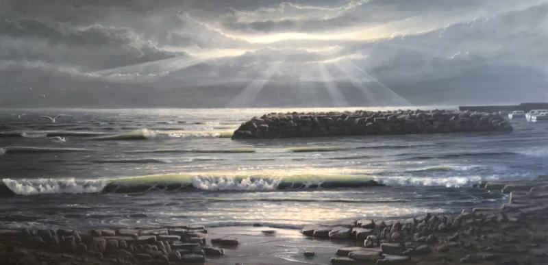 Resim Mustafa Günen, Shiny Shore Painting 198.1 cm x 99.1 cm, Painting, Oil On Canvas.jpg