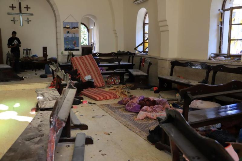 Saldırıya uğrayan kiliseden bir görüntü. Kaynak-independent.arabia.jpg