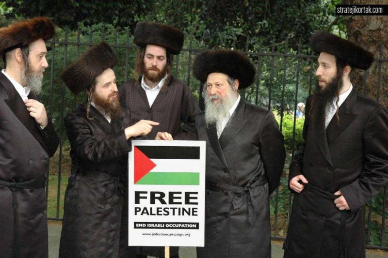 Museviliğin Hasidik mezhebinden Yahudiler, İsrail işgalinin bitmesini ve Filistin'in özgür olmasını istiyorlar.jpg
