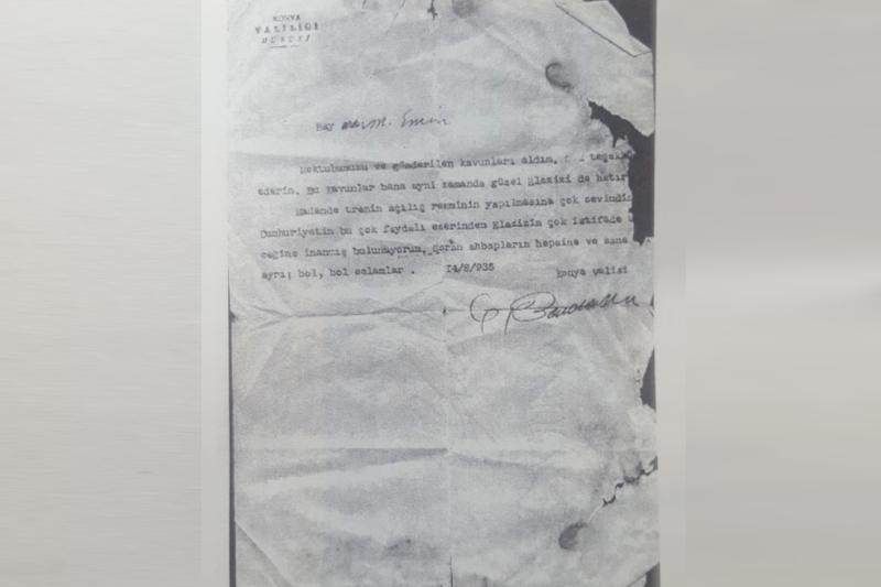 Konya Valisi Cemal Bardakçı'nın, KArerli Mehmet Efendi'ye yazdığı 18 Ağustıs 1935 tarihli mektup.jpg