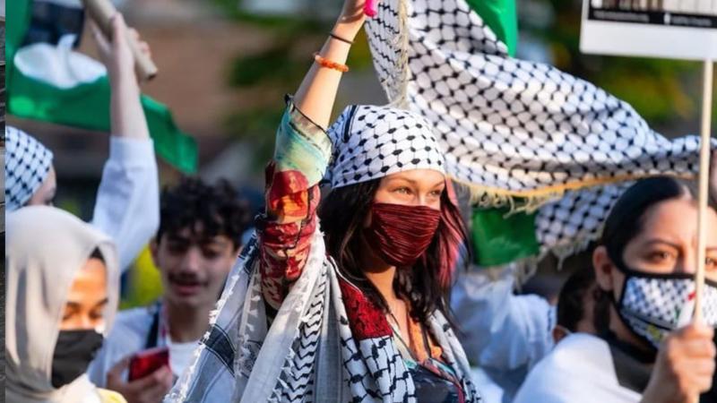 Bella Hadid, Filistin gösterisinde.jpg