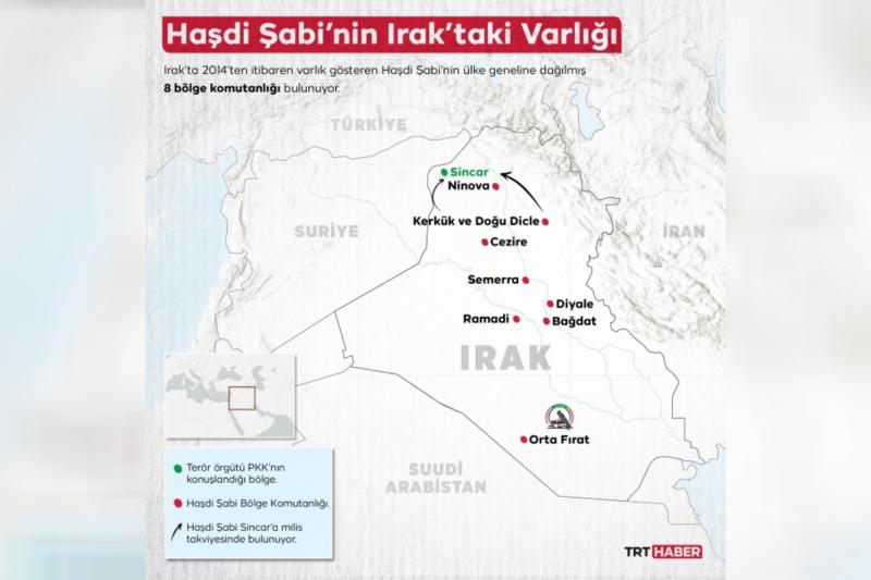 Haşdi Şabi birliklerinin Irak'taki dağılım şeması. Kaynak-TRT Haber.jpg