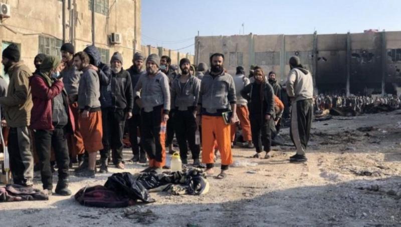 Kuzeydoğu Suriye'de tutuklu IŞİD'lilerin hapisten firar etme girişimi başarıız kalmıştı. Ocak 2022..jpg