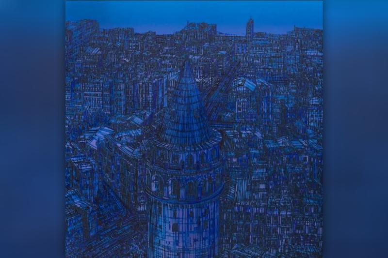 Galata Kulesi Yakın Bakış, Giclée 105x105 cm.JPG