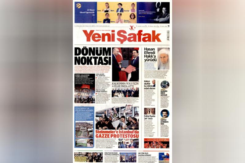 Erdoğan'ın Bağdat ziyaretini öven iktidar yanlısı bir gazete.jpg