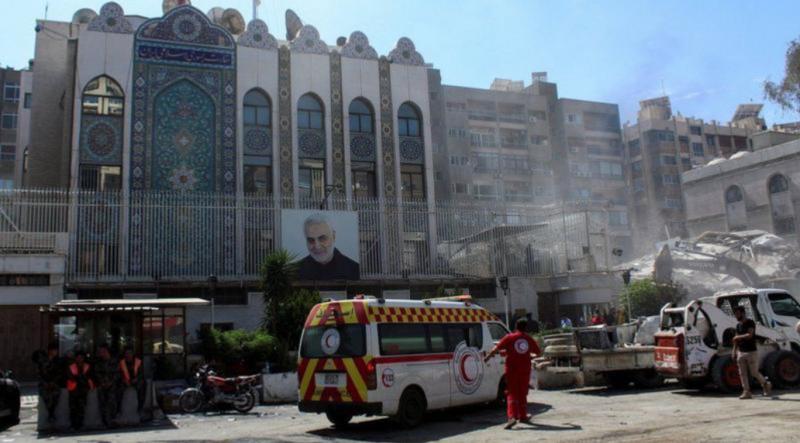 Şam'daki İran konsolosluk binasının saldırı sonrası durumu. Fotoğraf-Reuters.jpg