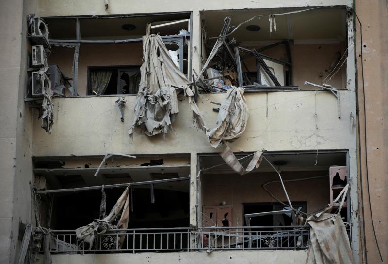 İsrail'in Beyrut'un güney banliyösüne düzenlediği saldırıda hasar gören bir bina, 7 Kasım 2024 / Fotoğraf: Reuters