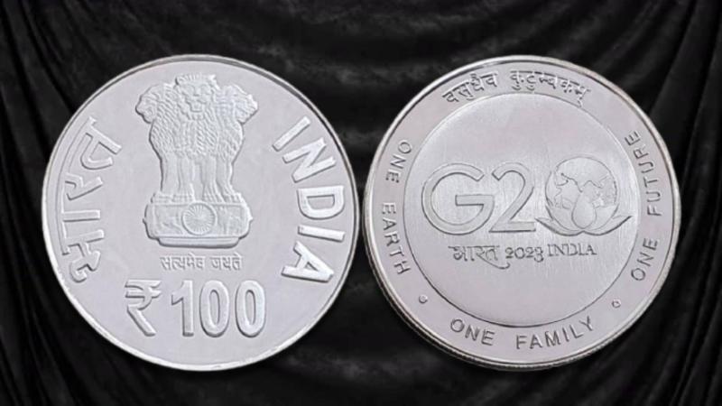 Hindistan hükümeti en son G-20 başkanlığını kutlamak için Temmuz 2023'te 2 madeni anı parası çıkardı