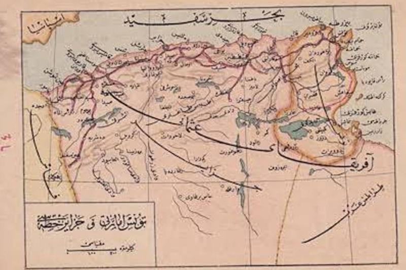 Osmanlı dönemi Tunus, Cezayir ve Mısır haritası