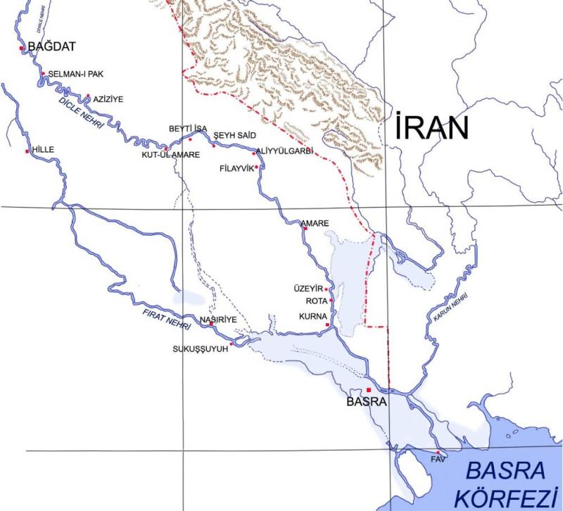 Güney Irak Harekat Alanı Haritası