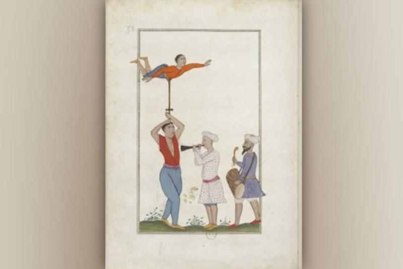 168 numaralı resim: Padişahın eğlencesine hizmet eden Hintli akrobatlar: Figures Naturelles de Turquie: [peinture] / par Raynal -1688- images. gallica.bnf.fr / Bibliothèque nationale de France