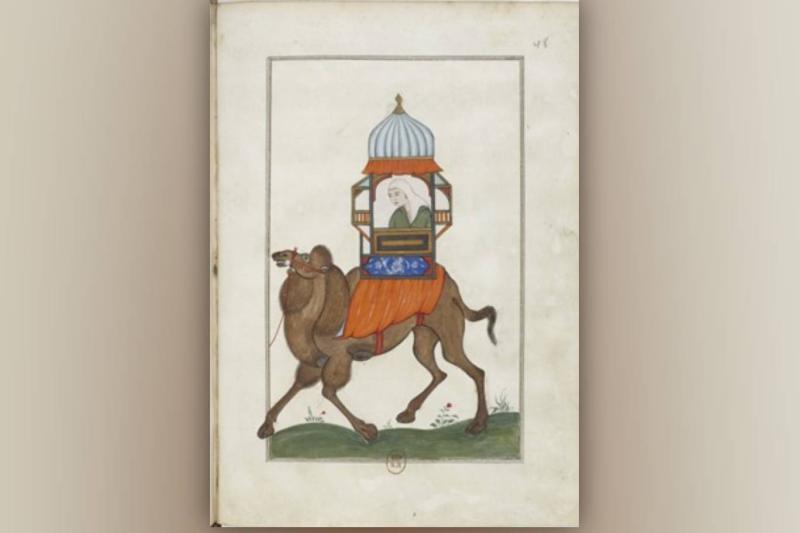153 numaralı resim: Hac Yolunda Bir Kadın: Figures Naturelles de Turquie: [resim] / Raynal,1688. gallica.bnf.fr / Bibliothèque nationale de France