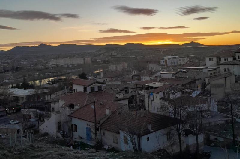 Gün batımı Avanos kasabası