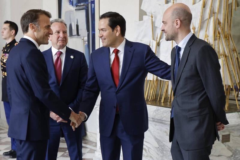 ABD Dışişleri Bakanı Marco Rubio, ABD’nin Ortadoğu Özel Temsilcisi Steve Witkoff, Fransa Cumhurbaşkanı Emmanuel Macron ve Fransa Dışişleri Bakanı Jean-Noel Barrot, 17 Nisan / Fotoğraf: AP