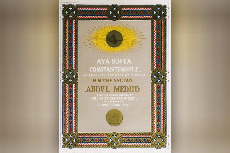 Sultan Abdülmecid'in emriyle Ayasofya'nın restorasyonu için İstanbul'a gelen Fossati çizimlerini 1852 yılında Londra'da yayımladı