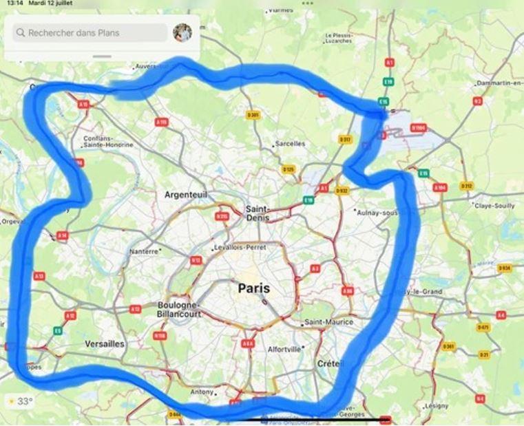 Şekil 1. Paris Île-de-France Bölgesi