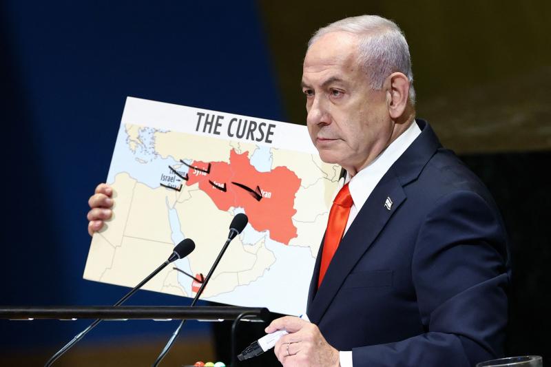 İsrail Başbakanı Binyamin Netanyahu, BM Genel Kurul oturumunda yaptığı konuşma sırasında, 26 Eylül 2025 / Fotoğraf: AFP
