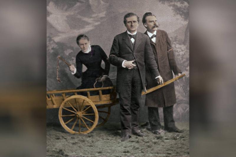 (Soldan sağa) Lou Salomé, Paul Rée ve Nietzsche. 1882, Luzern.