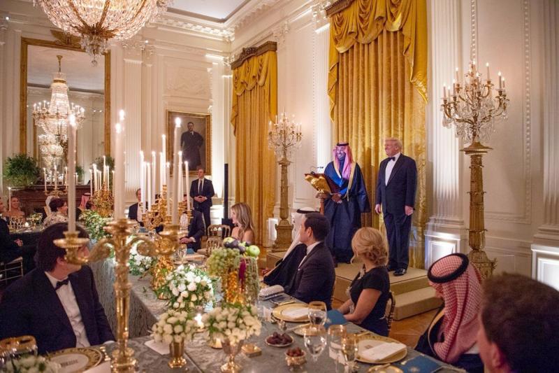 Suudi Arabistan Veliaht Prensi Muhammed bin Selman onuruna Beyaz Saray'da düzenlenen akşam yemeğinden / Fotoğraf: SPA
