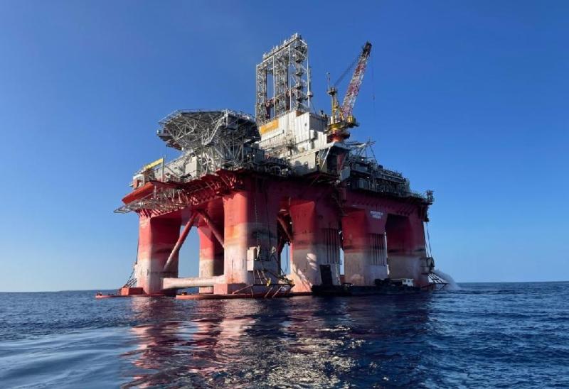 Enerji devi Total şirketine ait, Lübnan ile İsrail arasındaki sınır sularında bulunan bir gaz arama tesisi, 16 Ağustos 2023  / Fotoğraf: AP