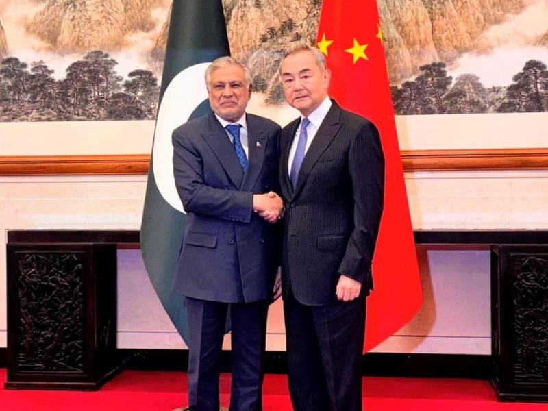 Pakistan Dışişleri Bakanı İshak Dar, ikili ilişkiler ve bölgesel gelişmeleri görüşmek üzere Pekin'de Çinli mevkidaşı Wang Yi ile bir araya geldi, 31 Mart 2026 / Fotoğraf: Reuters