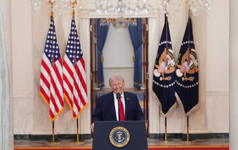 Trump'ın İran ile savaş hakkındaki ilk ulusal konuşmasından bir kare, 1 Nisan 2026 / Fotoğraf: AFP