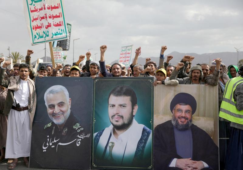 Husi destekçileri Kudüs Günü'nü anmak için Yemen'in Sana şehrinde 28 Mart'ta düzenledikleri gösteriden bir kare / Fotoğraf: Reuters