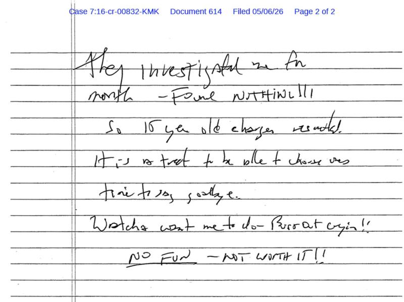 Jeffrey Epstein notu