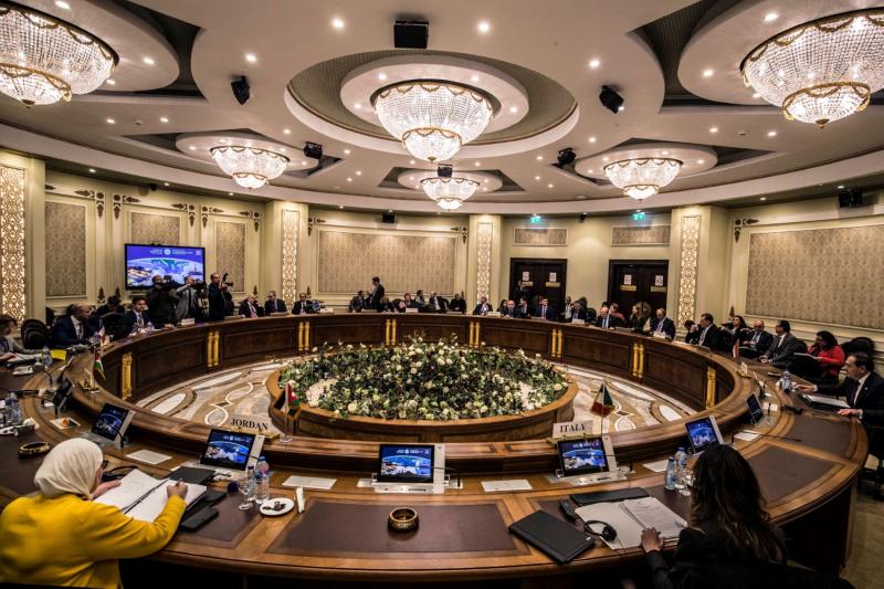Mısır, İsrail, GKRY, İtalya, Filistin Otoritesi, Ürdün, Fransa, Amerika Birleşik Devletleri ve Yunanistan'dan heyetler, Kahire'de düzenlenen “Doğu Akdeniz Gaz Forumu” toplantısına katıldı, 16 Ocak 2020 / Fotoğraf: AFP