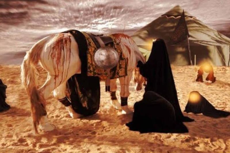 Kerbela Savaşı'nın ardından İmam Hüseyin'in şehadet sahnesini ve Zülcenah adındaki atını tasviri