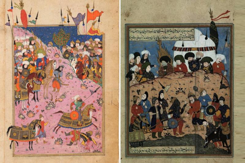 İslam dünyasında yüzyıllar boyunca üretilen minyatürlerde Kerbela, sayıca üstün kuvvetlere karşı verilen bir adalet ve vicdan mücadelesi olarak resmedildi / Kolaj: Independent Türkçe
