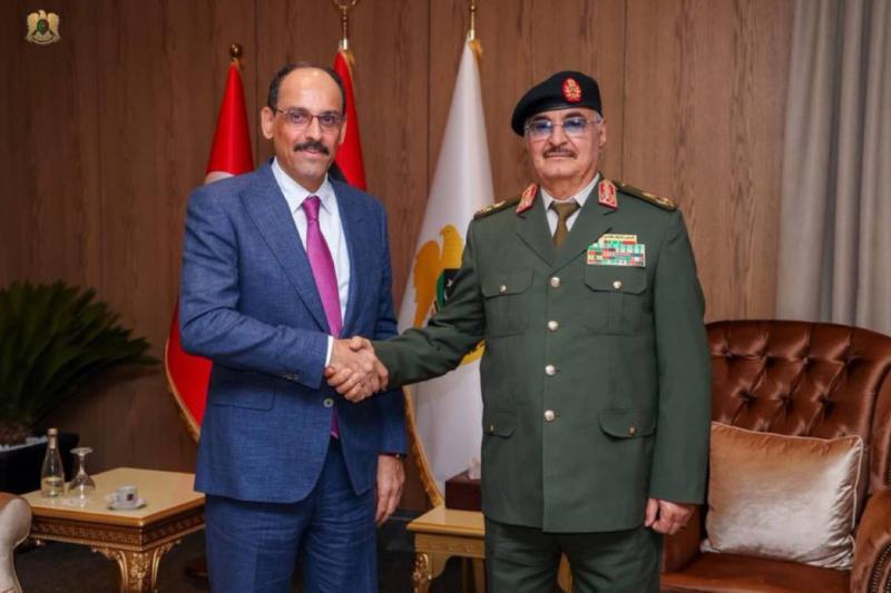 MİT Başkanı İbrahim Kalın, Libya’da Halife Hafter ile görüştü / Fotoğraf: AA