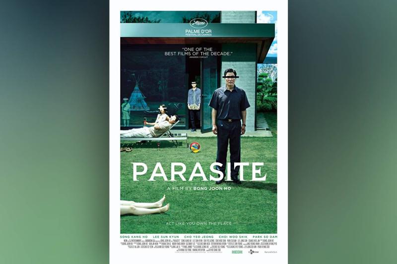 Bong Joon-ho tarafından yönetilen 2019 yapımı Güney Kore sineması başyapıtı Parasite (Parazit) filminin resmi afişi