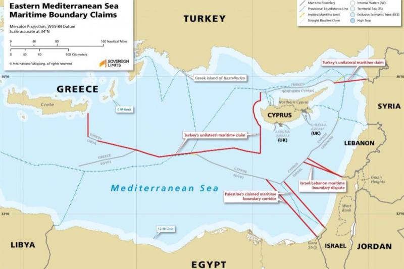 Kıbrıs'ın Doğu Akdeniz'deki konumu; Türkiye'nin güvenliği, deniz yetki alanları ve bölgesel güç dengesi açısından stratejik önem taşıyor / Görsel: Sovereign Limits